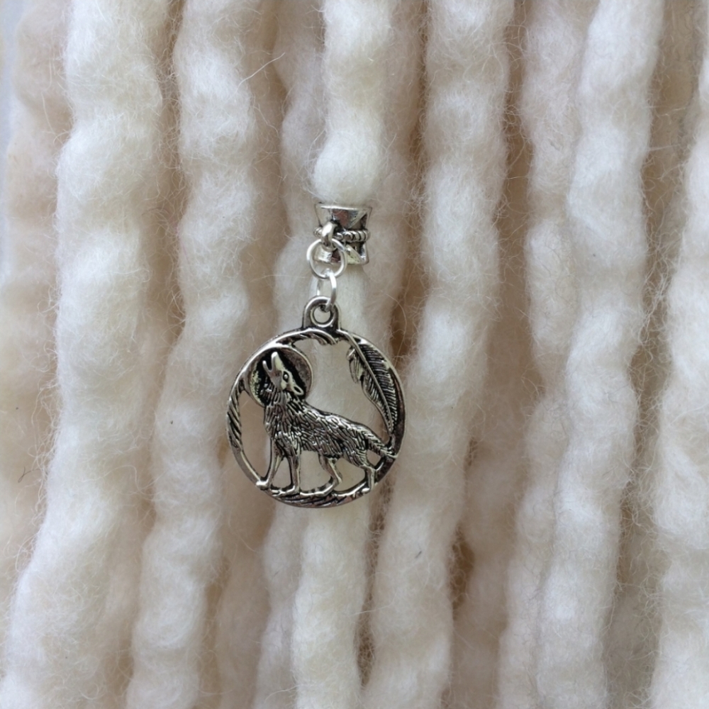 Celtic wolf dread bead howling dreadlock charm boh